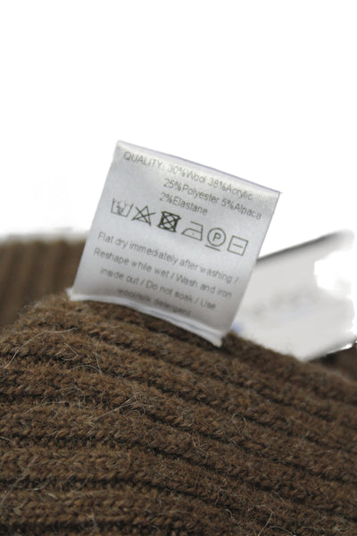 HOLZWEILER Womens Sweater Vest Brown Wool Crew Neck Sleeveless Fall Size S