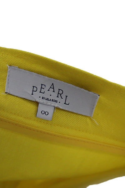 Pearl By Lela Rose Women Yellow A-Line Linen Long Skirt Size 00