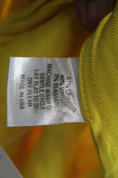 Pearl By Lela Rose Women Yellow A-Line Linen Long Skirt Size 00