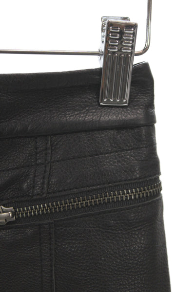 A.L.C. Women Pencil Leather Skirt Black Knee Length Zip Size 2