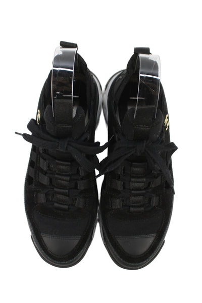 Chanel Womens Leather Cut Out 2020 Low Top Sneakers Black Size 36 6