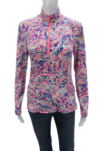 Lily Pulitzer Women Pullover Multi Paisley Mock Neck Long Sleeve Top Size S