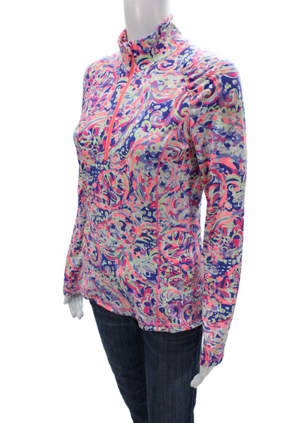 Lily Pulitzer Women Pullover Multi Paisley Mock Neck Long Sleeve Top Size S