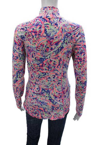 Lily Pulitzer Women Pullover Multi Paisley Mock Neck Long Sleeve Top Size S
