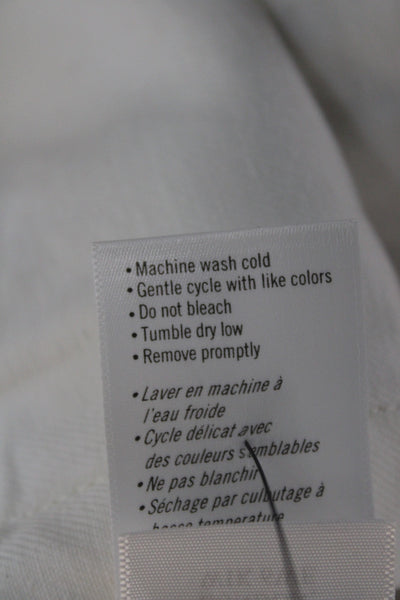 Paige Women Basic Jacket White Cotton Button Long Sleeve Solid Casual Size S