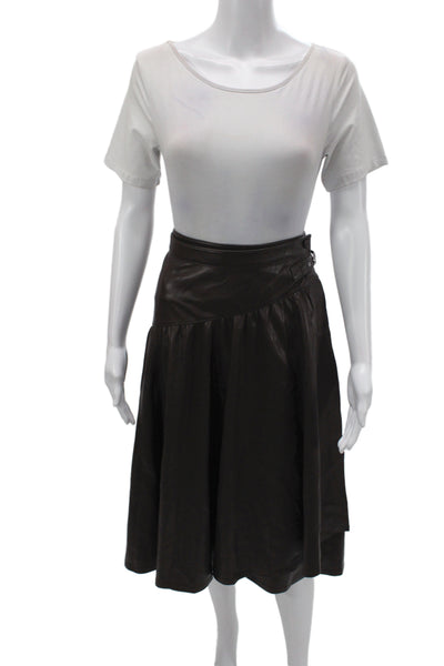 Rebecca Taylor Women A-Line Long Brown Skirt Zip Size 8