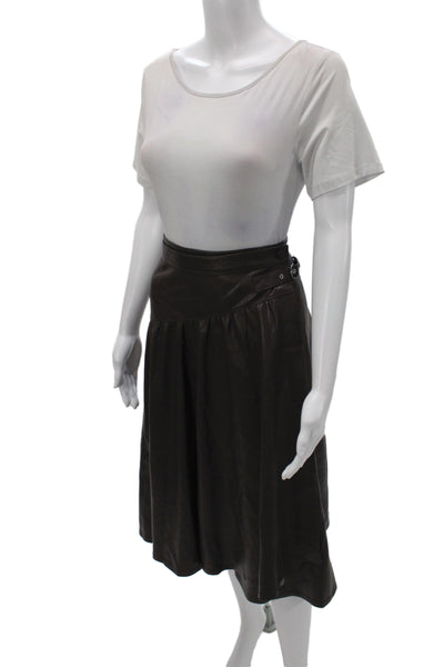 Rebecca Taylor Women A-Line Long Brown Skirt Zip Size 8