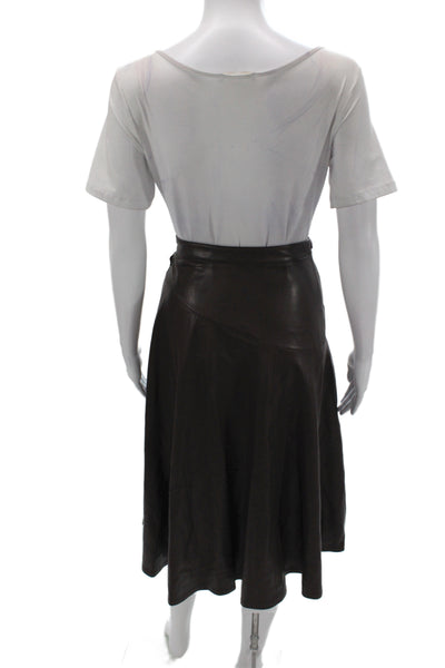 Rebecca Taylor Women A-Line Long Brown Skirt Zip Size 8