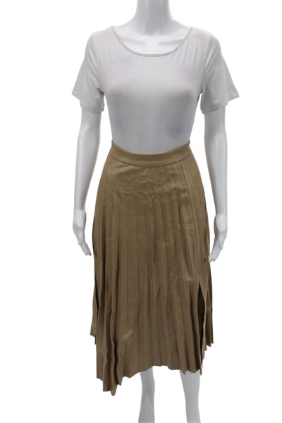Jonathan Simkhai Women Pleated Long Skirt Beige Zip Size 10