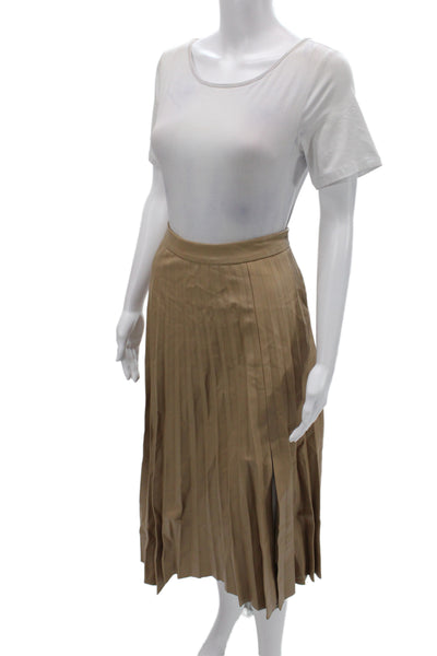 Jonathan Simkhai Women Pleated Long Skirt Beige Zip Size 10