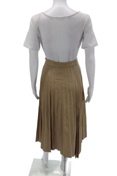 Jonathan Simkhai Women Pleated Long Skirt Beige Zip Size 10