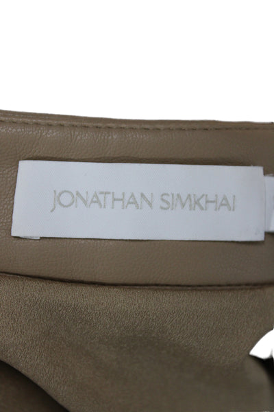 Jonathan Simkhai Women Pleated Long Skirt Beige Zip Size 10