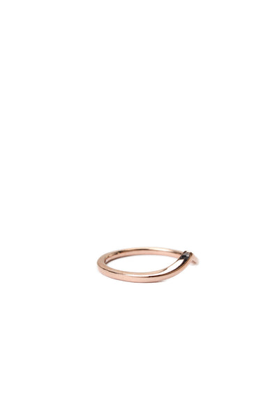 Pandora Womens Rose Gold Tone Polished Wishbone Ring Sz 5 NWOT