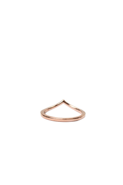 Pandora Womens Rose Gold Tone Polished Wishbone Ring Sz 5 NWOT