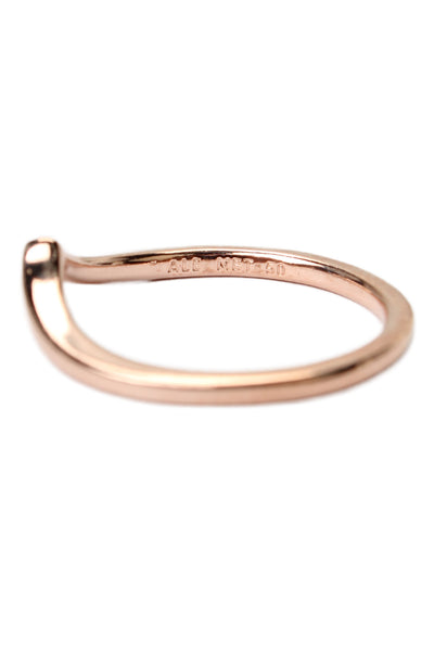 Pandora Womens Rose Gold Tone Polished Wishbone Ring Sz 5 NWOT