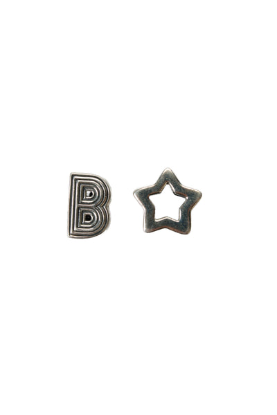 Pandora Womens 925 Silver Reflexions Slider Initial B + Star Charms 4.8g