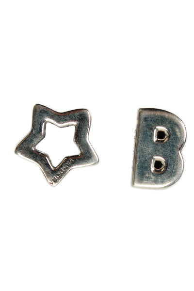 Pandora Womens 925 Silver Reflexions Slider Initial B + Star Charms 4.8g