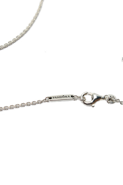 Pandora Womens 925 Silver CZ Geometric Shapes Y-Drop Necklace 22" NWOT