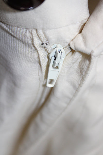 Zara Women Dress Pants Ivory Viscose Button Casual Size L
