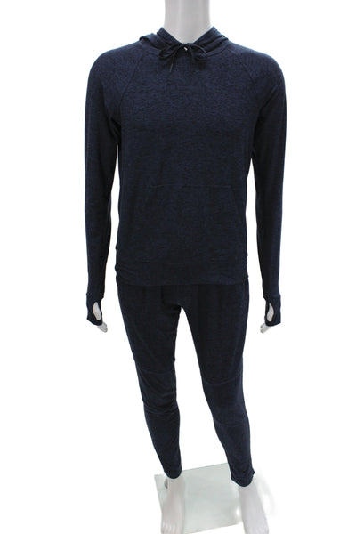 Outdoor Voices Mens Blue Flecked Sweatsuit Pullover Long Sleeve Size M