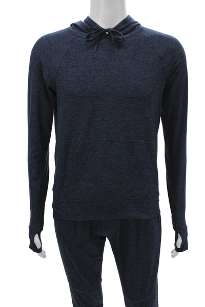 Outdoor Voices Mens Blue Flecked Sweatsuit Pullover Long Sleeve Size M