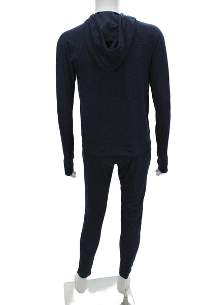 Outdoor Voices Mens Blue Flecked Sweatsuit Pullover Long Sleeve Size M