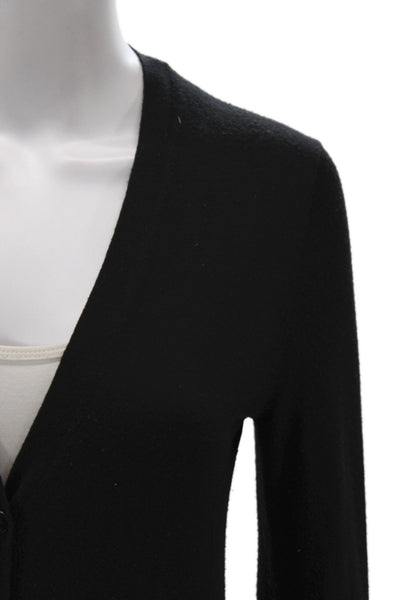 Theory Womens Black Wool V Neck Cardigan Long Sleeve Size S