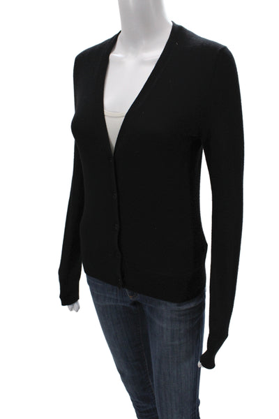 Theory Womens Black Wool V Neck Cardigan Long Sleeve Size S