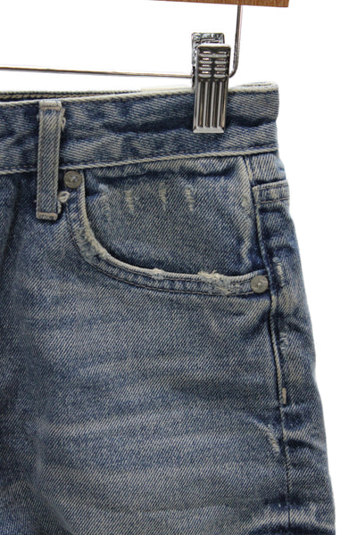 Lovers + Friends Women Cut-Off Blue Cotton Shorts Size 24