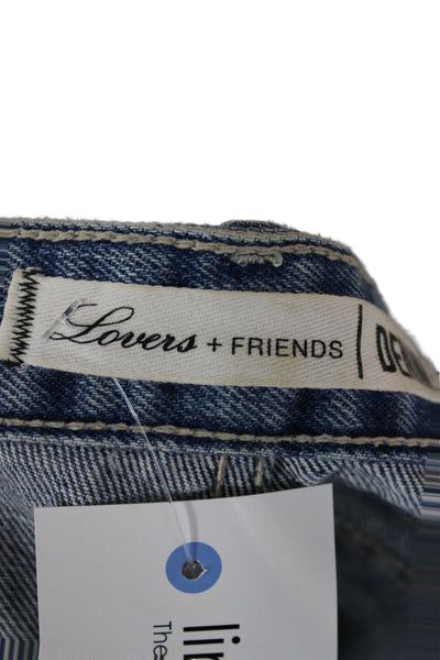 Lovers + Friends Women Cut-Off Blue Cotton Shorts Size 24