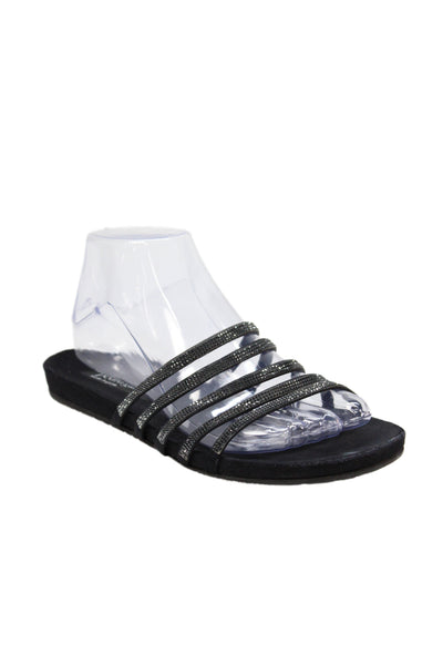 Pedro Garcia Womens Embellished Strappy Sandals Black Size 8