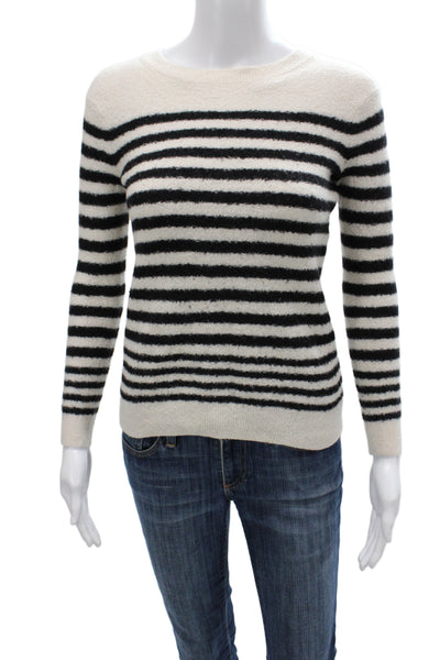 Vince Womens Black Striped Wool Pullover Sweater Petite Size S