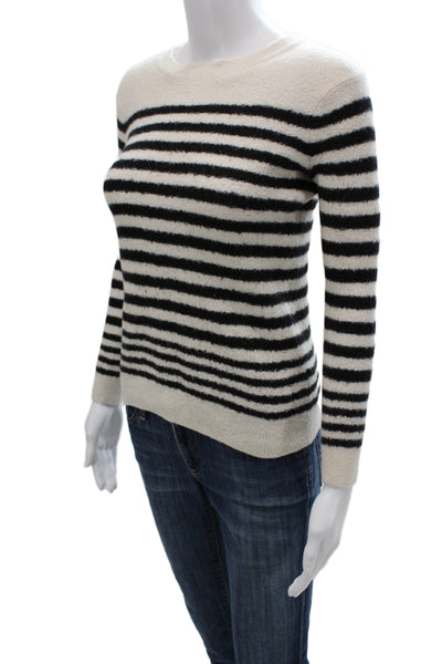 Vince Womens Black Striped Wool Pullover Sweater Petite Size S