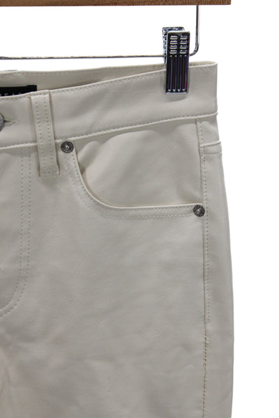 Veronica Beard Womens Cropped High Rise Ivory Pants Button 32 Inseam Size 26