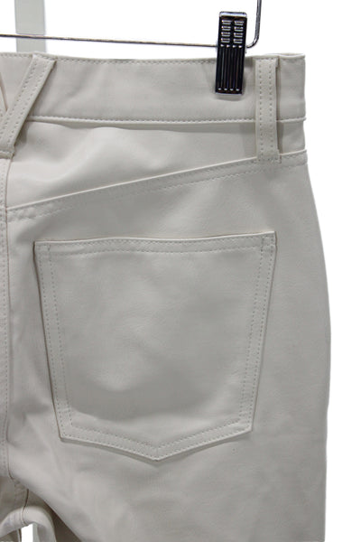 Veronica Beard Womens Cropped High Rise Ivory Pants Button 32 Inseam Size 26
