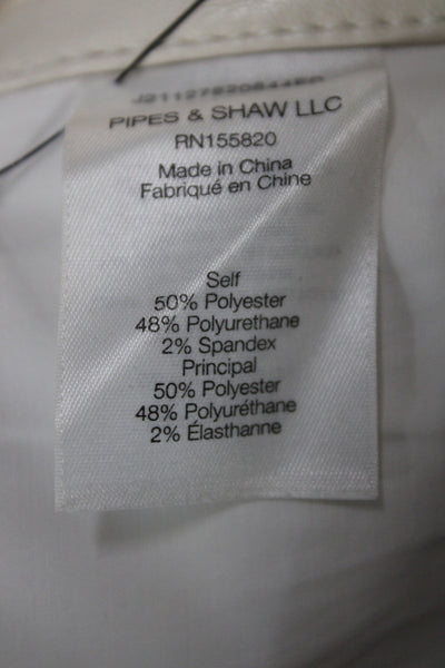 Veronica Beard Womens Cropped High Rise Ivory Pants Button 32 Inseam Size 26