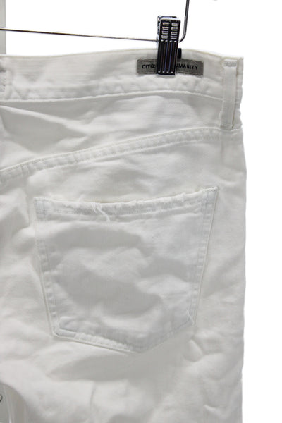 Citizens of Humanity Mens Straight White Cotton High Rise Jeans Size 25