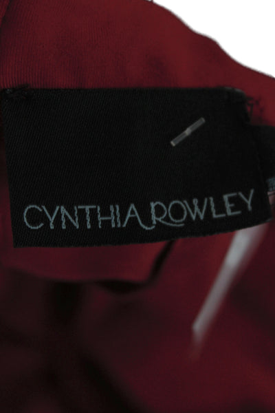 Cynthia Rowley Women Fit & Flare Dress Red Scoop Neck Sleeveless Knee Size S