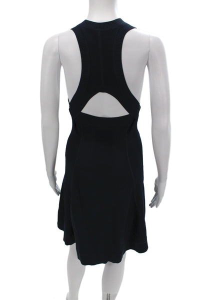 A.L.C. Womens Fit & Flare Black Scoop Neck Sleeveless Rayon Dress Size S