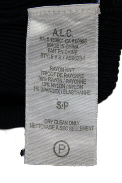 A.L.C. Womens Fit & Flare Black Scoop Neck Sleeveless Rayon Dress Size S