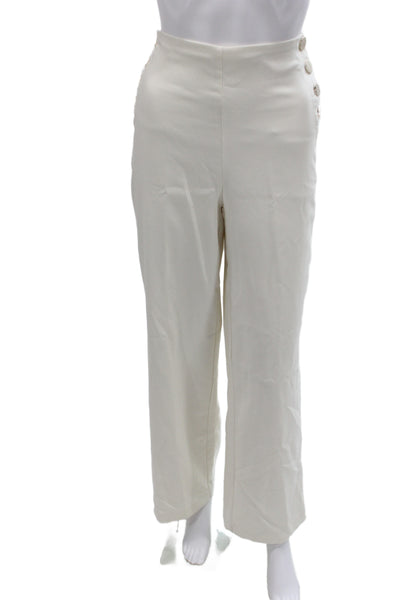 Rachel Zoe Women Dress Pants White Zip Nautical Polyester Inseam 34 Size 2