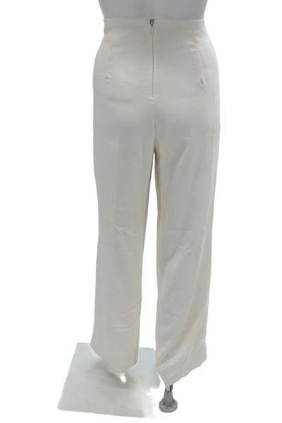 Rachel Zoe Women Dress Pants White Zip Nautical Polyester Inseam 34 Size 2