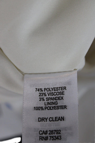 Rachel Zoe Women Dress Pants White Zip Nautical Polyester Inseam 34 Size 2