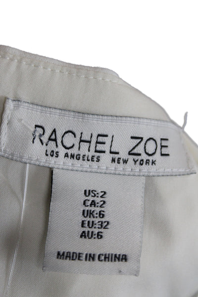 Rachel Zoe Women Dress Pants White Zip Nautical Polyester Inseam 34 Size 2
