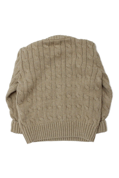 Ralph Lauren Childrens Boys Cable Knit Sweater Beige Cotton Size 24 Months