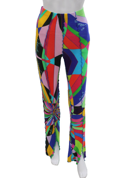 siedres Womens Ankle Leggings Multicolor Geometric 77% Viscose Size M