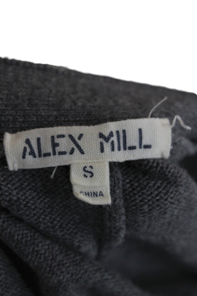 Alex Mill Women Jumpsuit Gray V-Neck Long Sleeve Wool Blend Button Front Size S