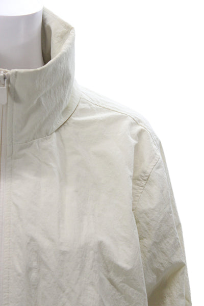 Quince Womens Windbreaker Ivory Recycled Nylon Zip Long Sleeve Size XL