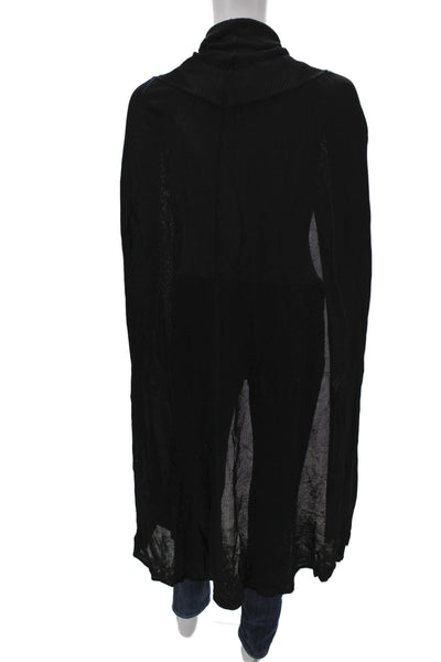 Bevza Womens Cape Sweater Black Cowl Neck Sleeveless Size One Size