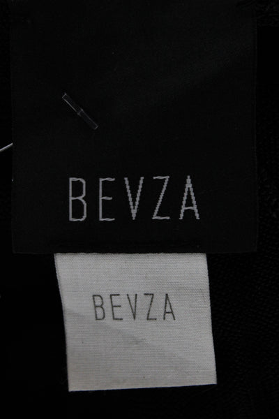 Bevza Womens Cape Sweater Black Cowl Neck Sleeveless Size One Size